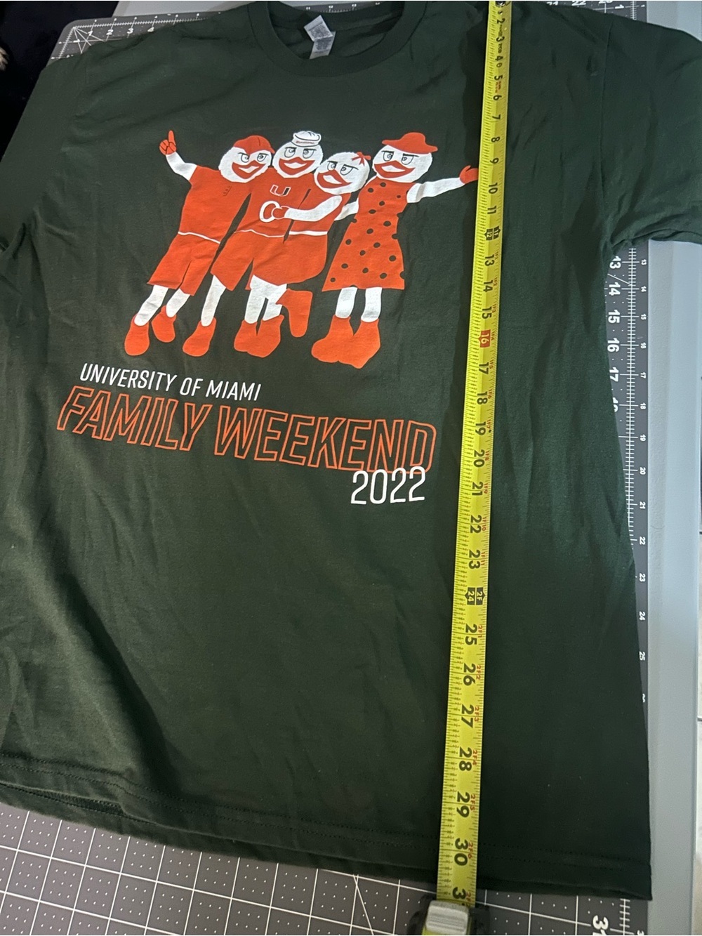 University of Miami Dark Green Short Sleeve Family Weekend T-Shirt - 2022 - Picture 4 of 5